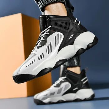 Mikrovláknovú athleisure topánky pánske topánky gumovou podrážkou topánky basketbal plus veľkosť topánky