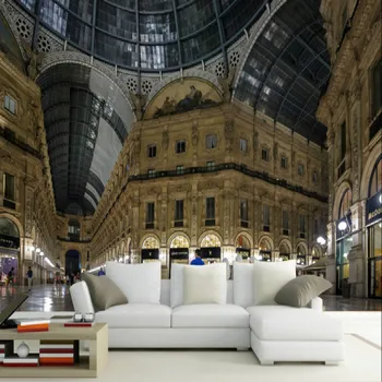 Milan Cirkvi koridoru obchodnej štvrti talianskej krajiny Znamenie, veľké nástenné 3D tapety 3D tapeta spálňa obývacia izba
