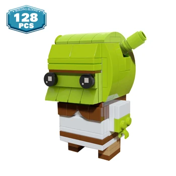 MOC Cartoon Shreked Obrázok Brickheadz stavebným Film Série Zelené Príšery Roztomilá Bábika Tehly Hračka pre Deti Darček