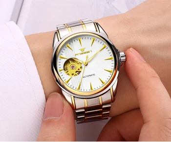 Muži Automatické Hodinky Luxusné Mechanické Náramkové hodinky Hodinky nastaviť Nehrdzavejúcej Ocele Športové Vodotesné Hodinky Mužov Mekaniska klockor