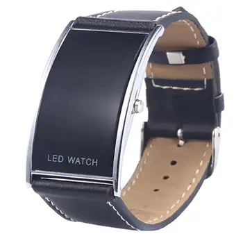 Muži Náramkové hodinky LED Digitálne Hodinky Mužov Dátum Indikátor Obdĺžnik Sledovať Umelú Kožený Remienok Náramkové Hodinky pre Šport