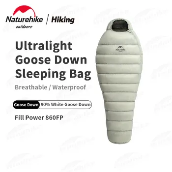 Naturehike 2℃~-9℃ OHŇOSTROJ Hus Nadol Múmiový Sleepingbag Vonkajšie 860FP Ultralight 473g Prenosné Dospelých Udržať Teplé Zimné Zhustne