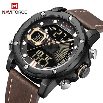 NAVIFORCE Hodinky Pánske 2020 Luxusné Vojenské Športové Wateproof Quartz Náramkové hodinky LED Digitálne Analógový budík Relogios Masculino