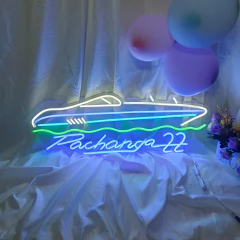 Neónové značky pachanga narodeninovej party bar interiéru, 3D dekoratívne osvetlenie