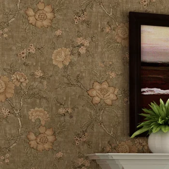 Nový Americký štýl veľké kvetinové non tkané tapety starožitné káva, spálne, obývacia izba pozadí steny tapety W175