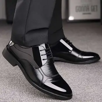 Obchodné Luxusné OXford Obuv Muži Priedušná Kožené Topánky Gumy Formálne Šaty, Topánky Muž Kancelárie Strany Svadobné Topánky Mocassins