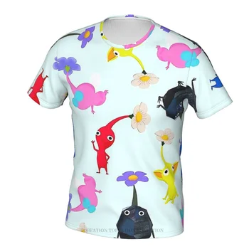 Pikmin Pikmin Farebné Hra 3D Tlač Polyester tričko Muži Ženy Telocvični Krátke Rukáv Tričko Harajuku Streetwear Topy