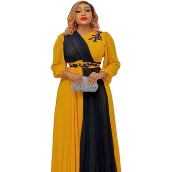 Plus Veľkosť African Party Šaty pre Ženy 2022 Nové Letné Šifón Dlho Maxi Šaty Elegantné Moslimských Šaty Dámske Oblečenie Vestido