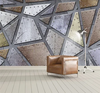 Prispôsobený veľké nástenné tapety osobnosti tvorivé zázemie stenové kovové geometrického útvaru steny pokrýva