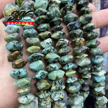 Prírodné Afriky Turquoises Korálky Nepravidelný Špeciálne Rez Skutočné Voľné Dištančné Korálky pre Šperky, Takže DIY Náramky Žien 15