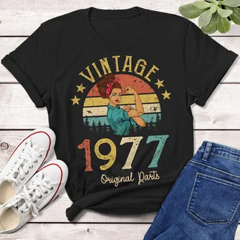 Ročník 1977 Originálne Diely T-Shirt Rosie Ženy 46 Staré 46. Narodeniny Darček Dievča Mama Manželka, Dcéra Retro Tee Tričko Top