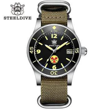 SD1952T Steeldive Diver Hodinky Muži Mechanické Hodinky Svetelný vodotesnosť 200M Nato Remienok Štýlový Relojes часы