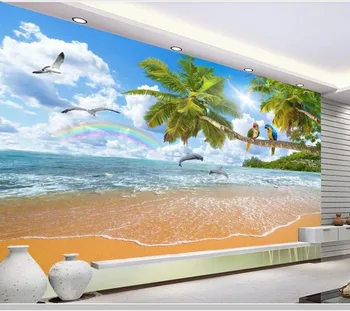 seascape coco papagáj krajiny 3d tapeta abstraktných de parede,obývacia izba gauč TV na stenu stenu spálne papiere domova nástenná maľba