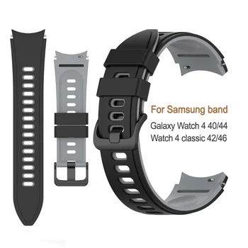 Silikónový Náramok 20 mm Watchband Pre Samsung Galaxy Sledovať 4 44 mm 40 MM /Classic 46 mm 42mm Pôvodnej kapely Popruh Náramok T