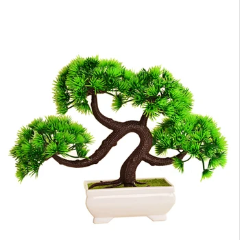 Simulácia Borovice, Črepníkové Zelené Umelé Rastliny Bonsai Home Office Falošné Rastliny Hrniec Dekoratívne Stôl Ozdoby Plavidlá
