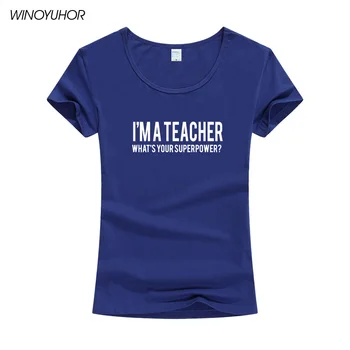 Som Učiteľ List Print T Shirt Ženy Bežné Krátky Rukáv O-Krku Topy Tees Zábavné Učiteľa Dňa Darček T-Shirt Camiseta