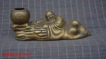 Starožitnosti, Umelecké Zbierky Starého Čínskeho zlata plné Medené Víno Boh Socha/ Sochárstvo, Remeslá,najlepšie ozdobu,doprava zdarma
