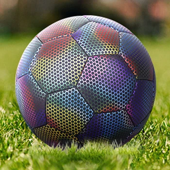 Svetelná Reflexná Futbal Veľkosť 5 PU Žiariace Futbalový Loptu Štandardné Holografické Šport, Zábava pre Dospelých, Odbornej Praxe