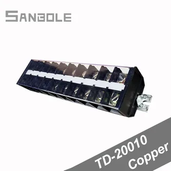 Svorkovnica TD-20010 Sprievodca Skupiny DIN lištu montáž Kombinovať Pripojenie elektrického Konektora 200A 600V 10 Pozícií