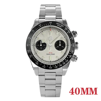 Svätý Martin pánske športové hodinky 40 mm panda BB Chronograf retro luxusné seagull st1901 ručné mechanické sapphire 10bar svetelný