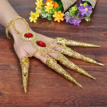 Tisíce Rúk Guanyin India Dancewear Bollywood Necht Príslušenstvo Tanec Zlaté Šperky, Náramky (nastaviť zahŕňajú dve)