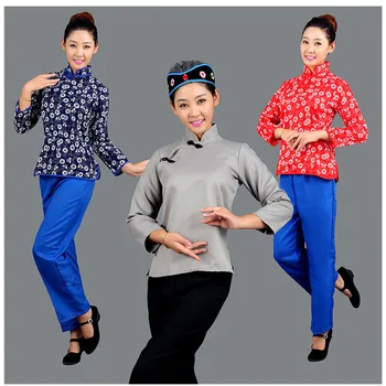 Top+Nohavice+Zástera+Pokrývku Hlavy Ženy Čínskych Ľudových Krojoch Žena A Qing Sao Fáze Výkonu Oblečenie Čínsky Národný Oblečenie 18
