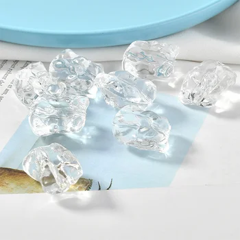 Transparentné perforácia Ice cube tvar živice korálky 50pcs/veľa diy šperky, náušnice/náhrdelník/náramok prívesok doplnok