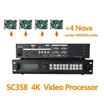 ultra hd LED Videu Splicer inštalácia 4 ks novastar msd300 linsn ts802d huidu t901 colorlight s2 led controller AMS-sc358