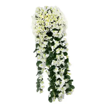 Umelé Ivy S Kvetinový Veniec Visí Rastlín Viniča Dekorácie Na Steny Domov Svadobné Dekorácie Balkón Falošné Kvety Fialová
