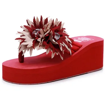 veľkosť kvetu flip flop žien protišmykové svahu a sandále Holiday Beach papuče dámske topánky luxusné topánky ženy dizajnérov