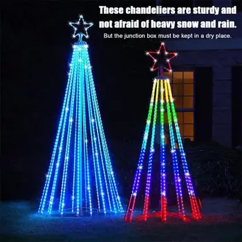 Vianočné Vonkajší Dekor Star String Svetlá S Multi-režimy Pre Strany Sviatok Vianočný Stromček Bezpečné Nepremokavé Vianočné Dvore Deco