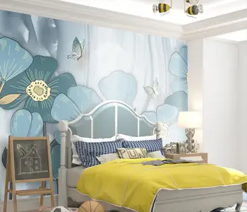 vlastné Mramoru Kvet, Motýľ, Foto Tapety 3D Pozadie nástennú maľbu Obývacia Izba Gauč TV umenie Stenu Papier Domova Classic