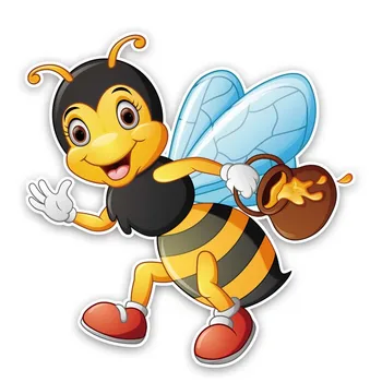 Včely Prenášajú Med PVC Kotúča, Creative Auto Nálepky Nepremokavé Auto Príslušenstvo,15 cm*14 cm