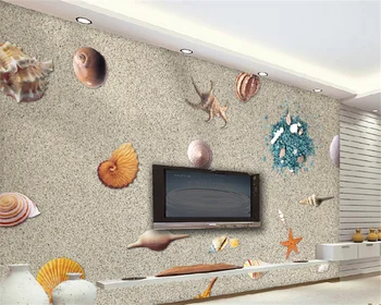 wellyu Abstraktných de parede vlastnú tapetu 3d stereo Stredomoria hviezdice shell gauč TV pozadí nástennú maľbu papier peint behang