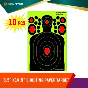 Xhunter Taktické Doplnky 10 Kusov Reaktívne Zbraň Strieľa Papier Cieľ 9,5 X 14.5 Palcový Drmolit Samolepiace Žltá