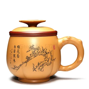 zisha duan hliny hrnček pohár ručné šálku čaju s infuser poháre vnútri označené Čínske kungfu office šálku čaju nové
