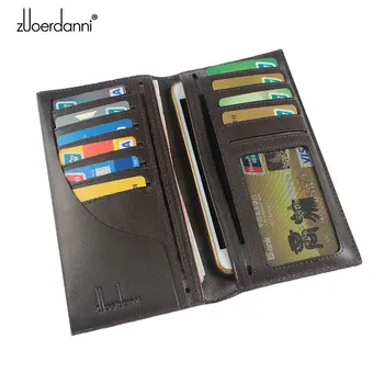 Zol Dani dlho peňaženky Mužov kórejský multi-bit business pánske kabelky Baotou zips, kožené peňaženky A208 Čierna